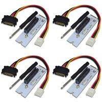 4X NGFF M.2 to PCI-E 4X Riser Card M2 Key M to PCIe X4 Adapter with LED Voltage Indicator for ETH Bitcoin Miner Mining