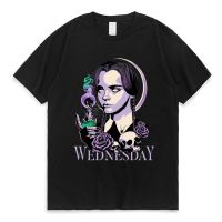 Wednesday Addams Nevermore Academy T Shirt 2023 New TV Series Print Tshirts Men Gothic Short Sleeve Tees Oversized T-shirt XS-4XL-5XL-6XL