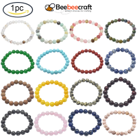 Beebeecraft 1 ชิ้นสร้อยข้อมือลูกปัดอเมทิสต์ธรรมชาติรอบ 2 นิ้ว ~ 2-3/8 นิ้ว (5 ~ 6 ซม.) ลูกปัด: 5.8 ~ 6.8 มม.