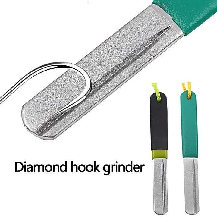 Diamond Fishing Hook Sharpener Grinder Fish Hook Hone Treble Hook