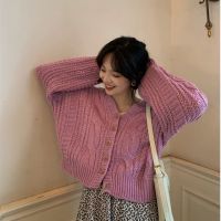 利Xiaozhainv Korean short V-neck knitted cardigan sweater for woman