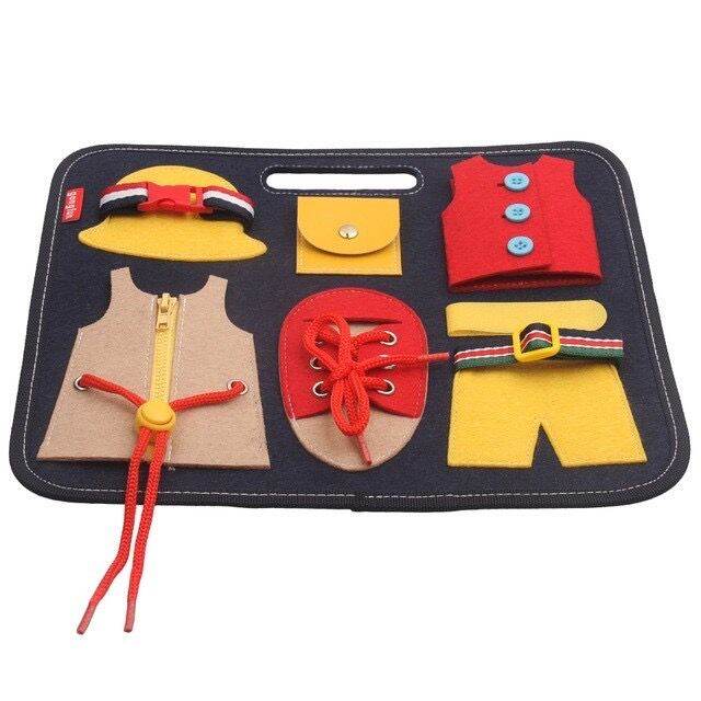 Montessori Basic Motor Skills Activity Board and Sensory Toys with