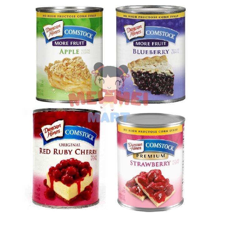 【Hot sales】 Duncan Hines Comstock Blueberry Compote Apple Strawberry Cherry Pie Filling Topping