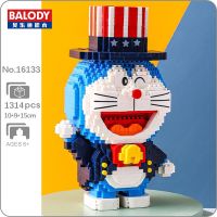 Balody 16133 Anime Doraemon Cat Robot Magician Animal Pet Model DIY Mini Diamond Blocks Bricks Building Toy for Children no Box