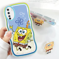 Case4you สำหรับ Reno3 OPPO A91 OPPO พร้อมที่ยึดฟรีนิ่มแฟชั่นเคสโทรศัพท์ Spongebob การ์ตูนกันกระแทกคลุมทั้งหมดเคสโทรศัพท์มือถือป้องกันกล้อง