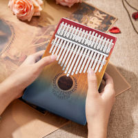 เปียโนนิ้วหัวแม่มือแบบพกพาไม้ที่สวยหรู17คีย์ Kalimba ลดความดันของเล่นเครื่องดนตรีสำหรับผู้เริ่มต้นคนรักดนตรี