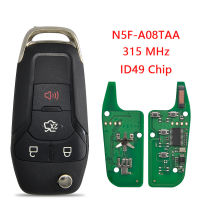 กุญแจรีโมทรถยนต์สำหรับ Ford Escort ชิป ID49 315 Mhz Auto Smart Remote Control Flip Blank Key 2ชิ้นล็อต