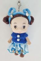 พวงกุญแจ ตุ๊กตา ผู้หญิง เด็กน้อย ชุดสีฟ้า ของเล่นเด็ก ของขวัญเด็ก ขนาดเล็ก ยาว 10 ซม