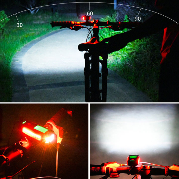 3-in-1จักรยานแสง-usb-ชาร์จจักรยานจักรยานด้านหน้าแสงไฟฉายขี่จักรยาน-h-ead-light-กับฮอร์นความเร็วเมตรหน้าจอแอลซีดี
