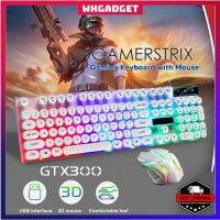 GTX300 Set Gaming Keyboard And Mouse Office Computer RGB Light Colourful Keypad Retro Keyboards dan Tetikus