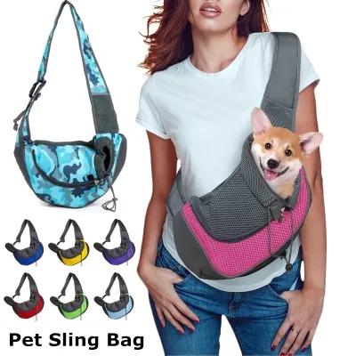 Puppy Carrier SL Outdoor Travel Dog Shoulder Bag Mesh Oxford Single Comfort Sling Handbag Tote Pouch