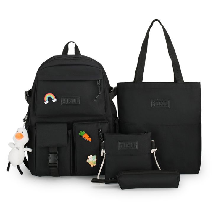 cc-4-pcs-sets-school-teenage-canvas-kids-female-college-student-laptop-backpacks