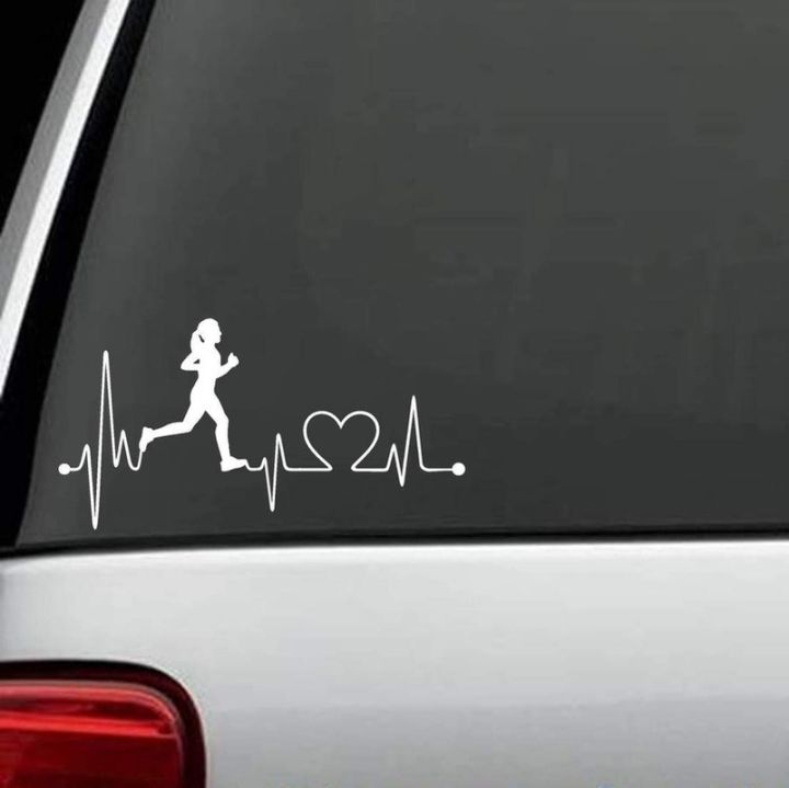 Run Girl Heartbeat Marathon 13.1 26.2 Running Decal Sticker Trucks Walls  Laptop Car Stickers 17X3.75Cm | Lazada Ph