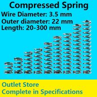 【✔In stock】 zhongkouj558251 เส้นผ่าศูนย์กลาง3.5มม. เส้นผ่าศูนย์กลางภายนอก22มม. ยาว20มม.-100มม. สปริงรับแรงดันสปริงแบบสปริงอัด