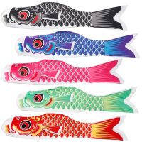 Japanese Carp Streamer Windsock Flying Fish Flag Colorful Banner 40cm for Indoor Outdoor Garden Yard Koinobori Decoration