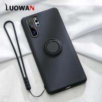 LUOWAN เคส Huawei สำหรับ P50โปร P40 P30โปร P20โปรซิลิโคนเหลวฝาปิดทนทานพร้อมแหวนและแม่เหล็กสำหรับยึดในรถ