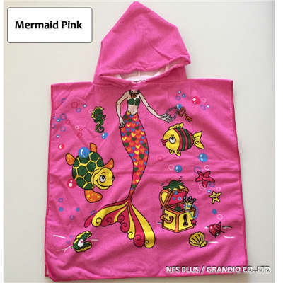 Hooded Bath Towel Baby Poncho Shark Mermaid Princess Diver Golden Digger 6 Design Quick Dry Microfiber Travel Sport Beach Towels