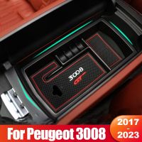 สำหรับ Peugeot 3008 GT 2017 2018 2019 2020 2021 2022 2023กล่องที่เก็บสัมภาระตรงกลางรถยนต์ไฮบริดอุปกรณ์เสริมถาดจัดระเบียบ