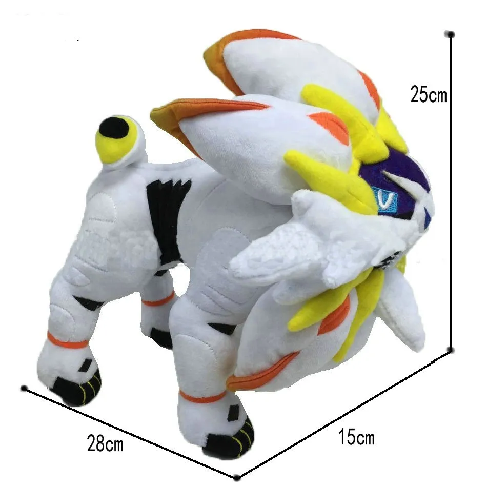 27cm Pokemon Go Anime Dolls Solgaleo Plush Soft Stuffed Animal Dolls Gift  For Christmas Children