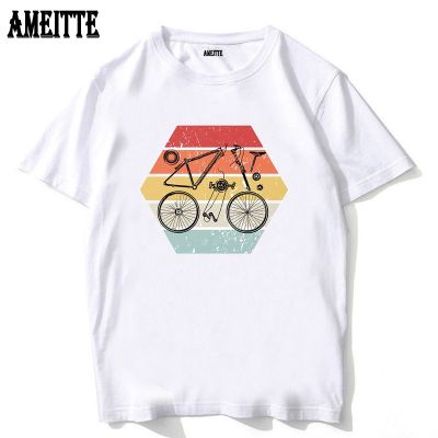 Novelty Classic Track Bike Fixie Cycling Art T-shirt New Men Short Sleeve Funny Bicycle Sport Boy Tops Vintage White Casual Tees XS-6XL