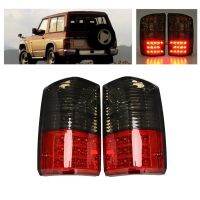 1Pair Car LED Tail Light 26555-05J00 for Nissan Patrol GQ 1988-1997 Series 1 2 Rear Bumper Brake Stop Lamp Red+Smoked