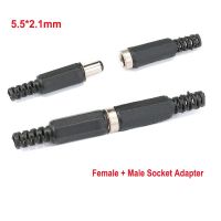 ₪✹ 100Pair 5.5mm X 2.1mm DC Power Female Male Socket Adapter 5.5x2.1mm DC 12V Power Plug Jack Connector for DIY Projects