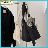 OVERCO สำหรับผู้หญิง โซ่ห่วงโซ่ สีทึบทึบ กระเป๋าแบบสะพายไหล่ ไนลอนทำจากไนลอน กระเป๋าถือแบบถือ กระเป๋า Crossbody