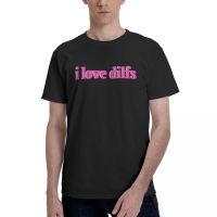 Pink I Love Hot Dads T Shirts Dilfs Trending Print Beach Tshirt Cotton Basic T-Shirts Crew Neck Big Size 4Xl 5Xl Clothing