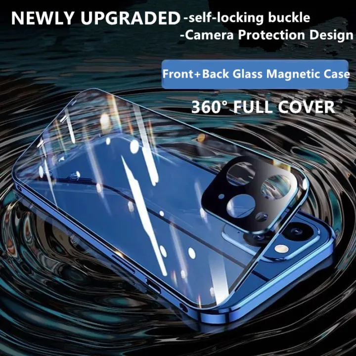 Straight Edge Cases Front+Back Tempered Glass Case For iPhone 12 Pro max For iPhone 11