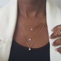 Real 14K Gold Filled Zircon Necklace Handmade Gold Necklace Gold Choker Pendants Collier Femme Kolye Collares Boho Jewelry