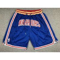 Nba Men’S Golden State Warriors Just Don Big Logo Embroidery Basketball Shorts Pants Warriors Blue