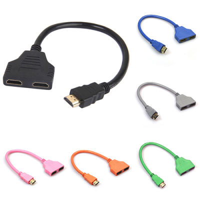 1080Pพอร์ตHDMIชาย2หญิง1ใน2 Outสายตัวแยกอะแดปเตอร์ConverterHdmi Twin LineหัวแปลงสัญญาณHdmi 1:2,ชายและหญิง