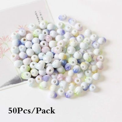 8mm 50Pcs/Pack Ceramic Water Drop Shaped Bead Ice Crack Bracelet Beads for Jewelry Making Diy