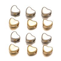 100pcs 6x7mm Love Heart  CCB Bead  Gold Plated Loose Beads Spacer For Jewelry Making Accessories DIY Necklace Bracelet Charms Beads