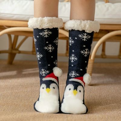 【LF】 2022 novo bonito meias quentes engrossar mais algodão inverno meias femininas natal kawaii meia presente casa chão quarto engraçado meia