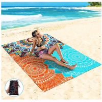 140*200CM Nylon Pocket Picnic Mat Waterproof Beach Mat Camping Picnic Blanket Portable Folding Outdoor Mini Picnic Carpet Pad Sleeping Pads