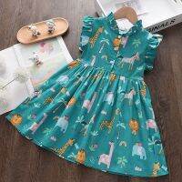 Kids Sleeveless Lovely Clothes Girls Casual Dresses New New Summer Baby Cartoon Animal Print Princess Vestidos Cute Costumes  by Hs2023