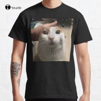 Me Petting My Cat (In Real Life) Classic T-Shirt Cotton Tee Shirt Custom Aldult Teen Unisex Digital Printing Tee Shirt Cotton