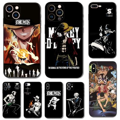Case For iphone X XR XS max Soft Silicon Phone black tpu cover One Piece Luffy