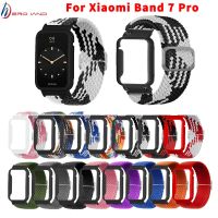 Nylon Strap for Xiaomi Band 7 Pro Elastic Braided Metal Buckle Wristband Protective Case xiaomi Mi band 7pro Watchband Bracelet Smartwatches