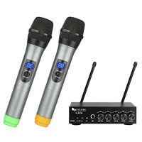 Fifine UHF Dual Channel Wireless Handheld Karaoke System, Easy-to-use Karaoke Wireless System-K036