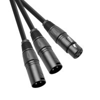 50cm 3 Pin Jack XLR Female to Dual XLR Male Y Splitter Adapter Cable Converter