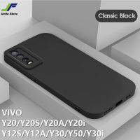 เคสโทรศัพท์ซิลิโคนเหลวแฟชั่น JieFie สำหรับ VIVO Y20 / Y20S / Y20A / Y20i / Y12A / Y12S / Y30 / Y50 / Y30i กรอบสี่เหลี่ยมนิ่มสีสันสดใสป้องกันกล้องฝาครอบโทรศัพท์ TPU