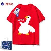 【July hot】 NASA joint short-sleeved t-shirt womens 2023 new summer style high street pure large sleeve trendy brand