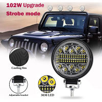 4นิ้ว102W LED รถทำงาน Strobe โหมดสำหรับรถบรรทุกเรือ ATV Jeep รถแทรกเตอร์ Offroad 4X4 Barra LED ไฟหน้า12V 24V