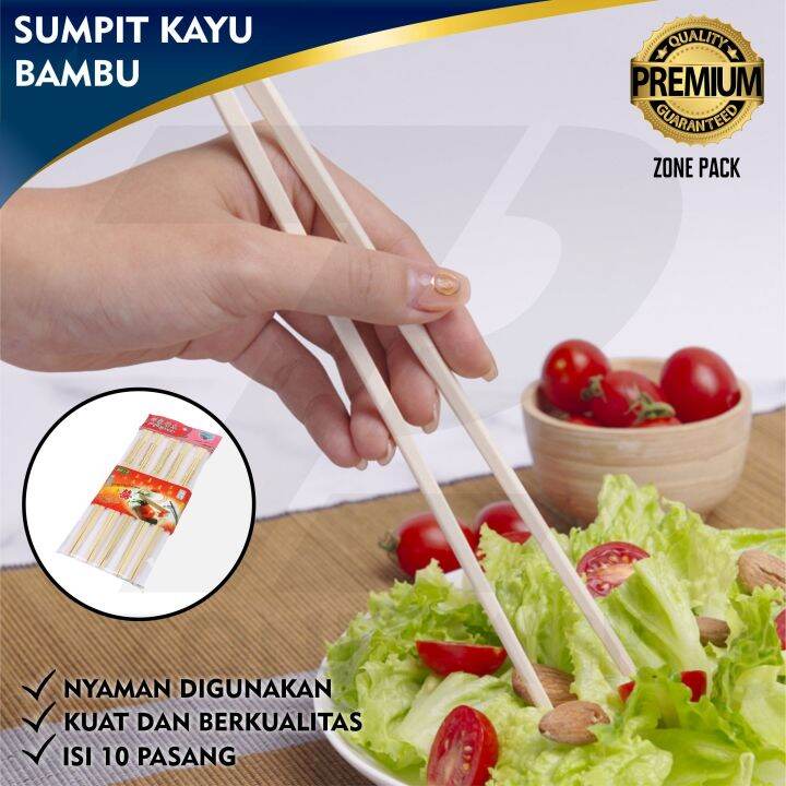 Sumpit Kayu Bambu Isi Pasang Sumpit Higenis Chopstick Wooden Sumpit Steril Sumpit Set