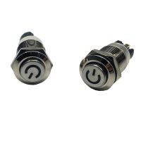 High head switch 12/16/19/22mm metal button switch power button waterproof flat round button LED light self locking self reset