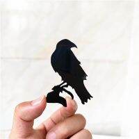 {EDDLYT} KUGUYS ฮาโลวีน Bird Crow Pocket Pins ผู้หญิงผู้ชายเด็กผู้หญิงเข็มกลัดเด็กสีดำเครื่องประดับอะคริลิค Gothic Party