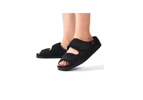 LADIES DIABETIC ORTHOPAEDIC WOMENS BEDROOM HOUSE TOUCH STRAP WIDE SLIPPERS SHOES