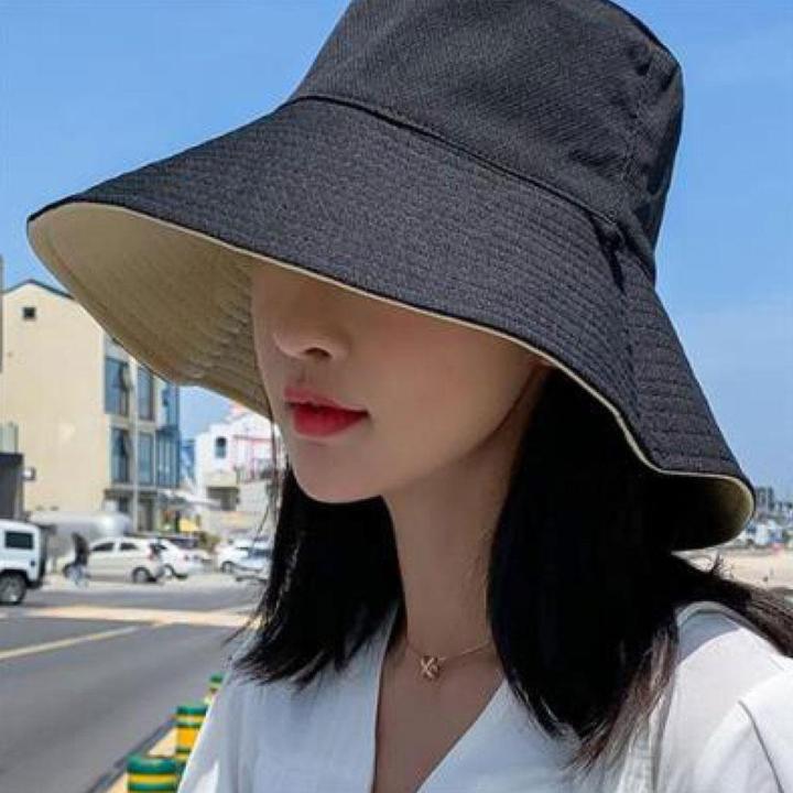 หมวกผู้หญิงขอบใหญ่ใบหน้าคอพนังระบายอากาศได้กันแดดหมวกบังแดดกลางแจ้งสำหรับฤดูร้อน-g7u6
